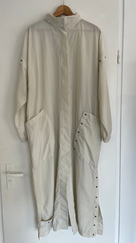 Hooded Off Stud White Trench L
