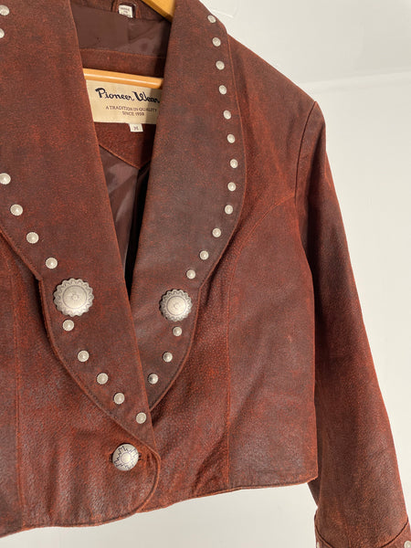 Stud Western Leather Jacket M