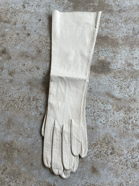 White Leather Gloves 7
