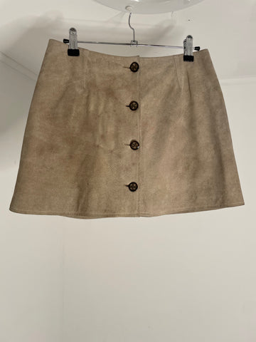 Beige Suede Skirt S/M