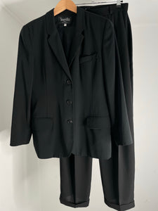 Black Pleat Pant Suit 2