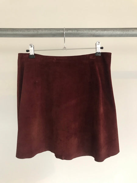 Plum Suede Skirt M