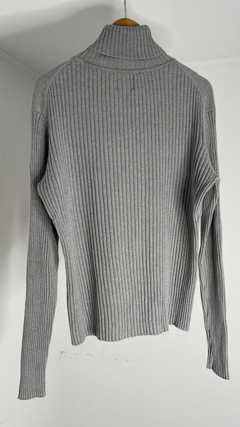 Grey Ribbed Turtle Top L