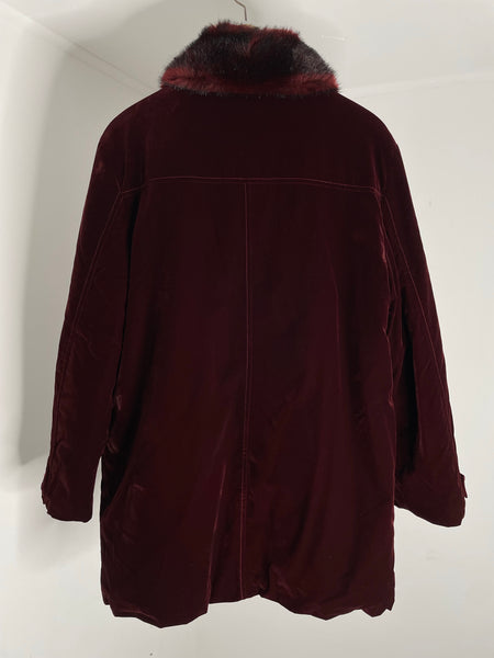 Red Velvet Fur Jacket 44