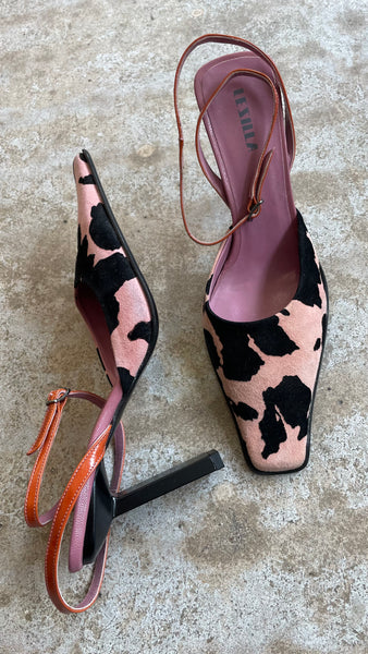 Le Silla Pink Cow Mules 38