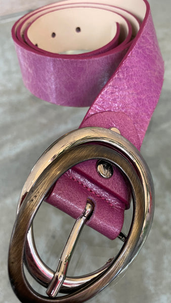 Pink Leather Belt