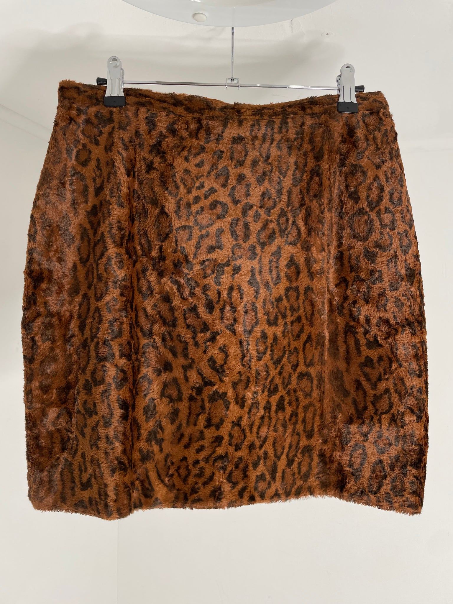 Leo Fur Mini Skirt L
