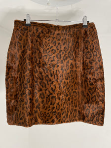 Leo Fur Mini Skirt L