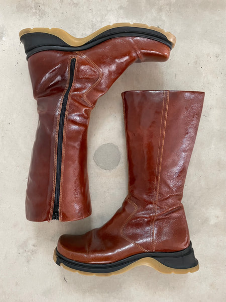 Patent Amber Square Boot 39