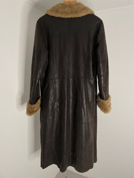 Leather Shearling Duster L