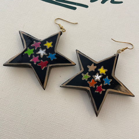 Black Star Earrings