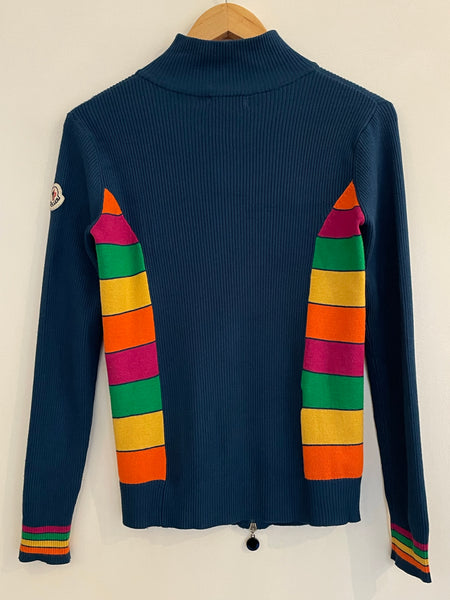 Blue Color Moncler Zip Sweater M