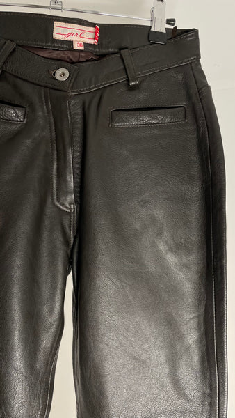 Espresso Leather Pants 36