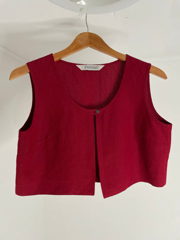 Bordeaux Linen Top M