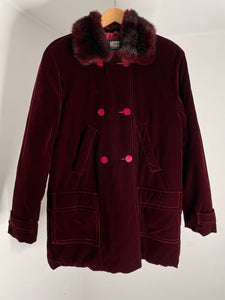 Red Velvet Fur Jacket 44