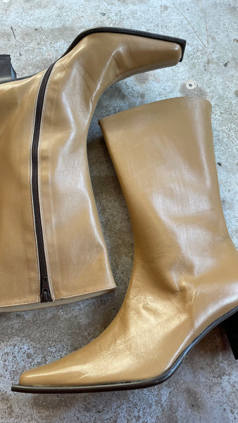 Caramel Square Boots 41