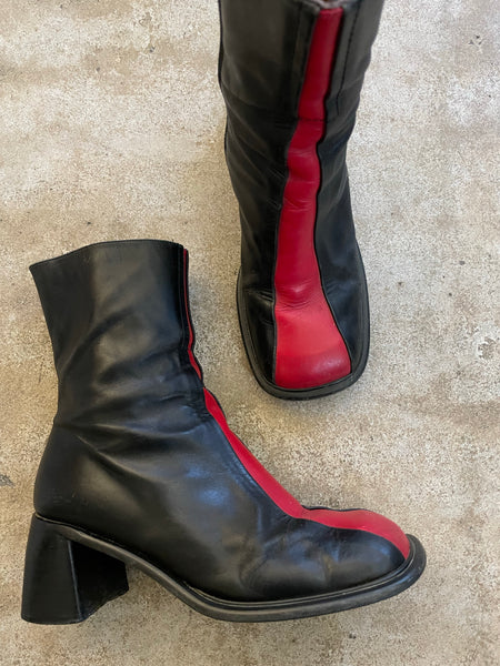 Red Black Boots 39