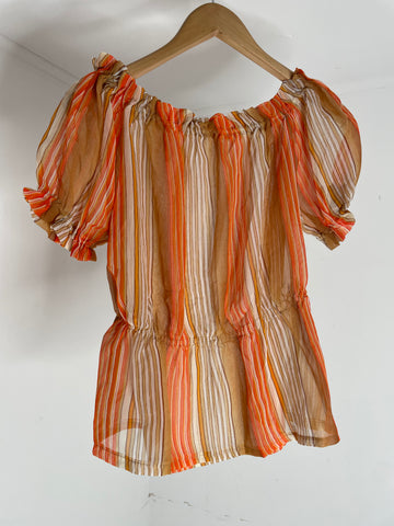 Sheer Stripes Top M