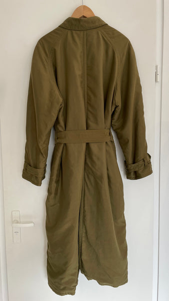 Olive Puffer Trench Coat S